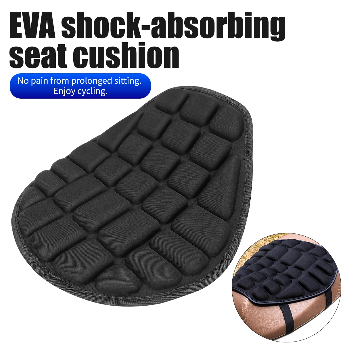 Cooling Motorcycle Seat For Hot Days Motorcycle Seat Cushion Black Motorcycle Saddle High Resilience Anti-skid Particles