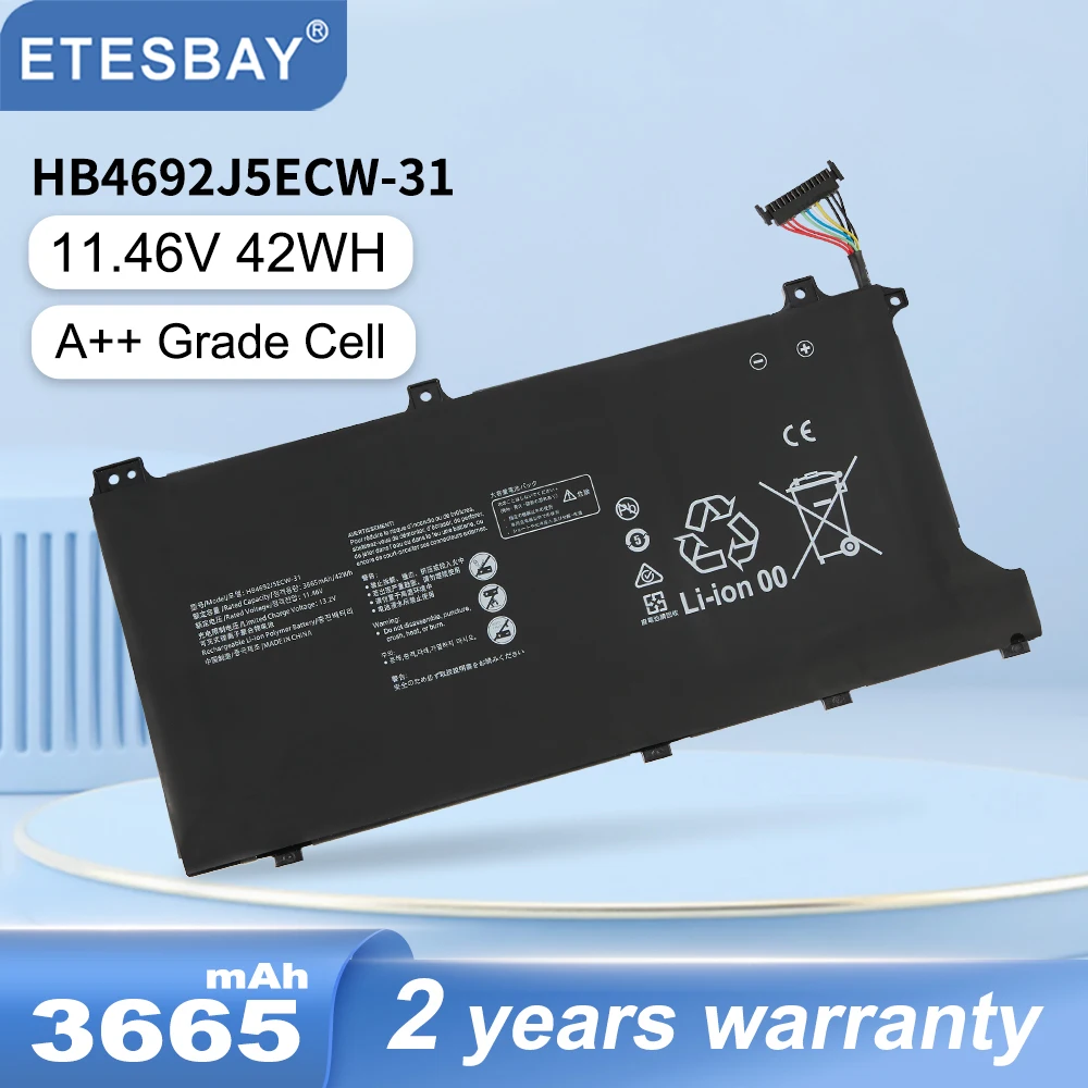 

ETESBAY HB4692J5ECW-31 Laptop Battery For Huawei MateBook D 15 (2020) 15-53010TUY BohL-WDQ9HN BoB-WAH9P HNL-WFP9 HNL-WFQ9 42WH