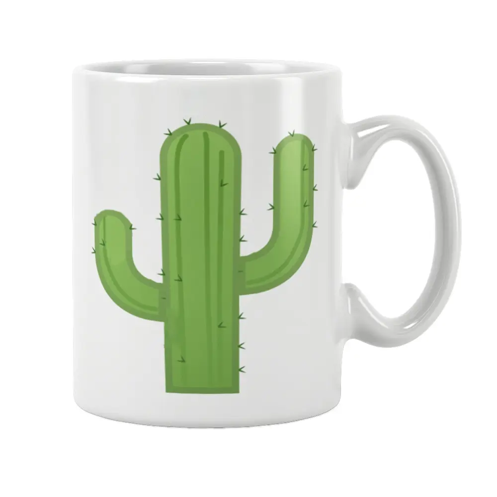 Cactus Printed Mug Coffee Tea Cup White Ceramic Cute Funny Gifts