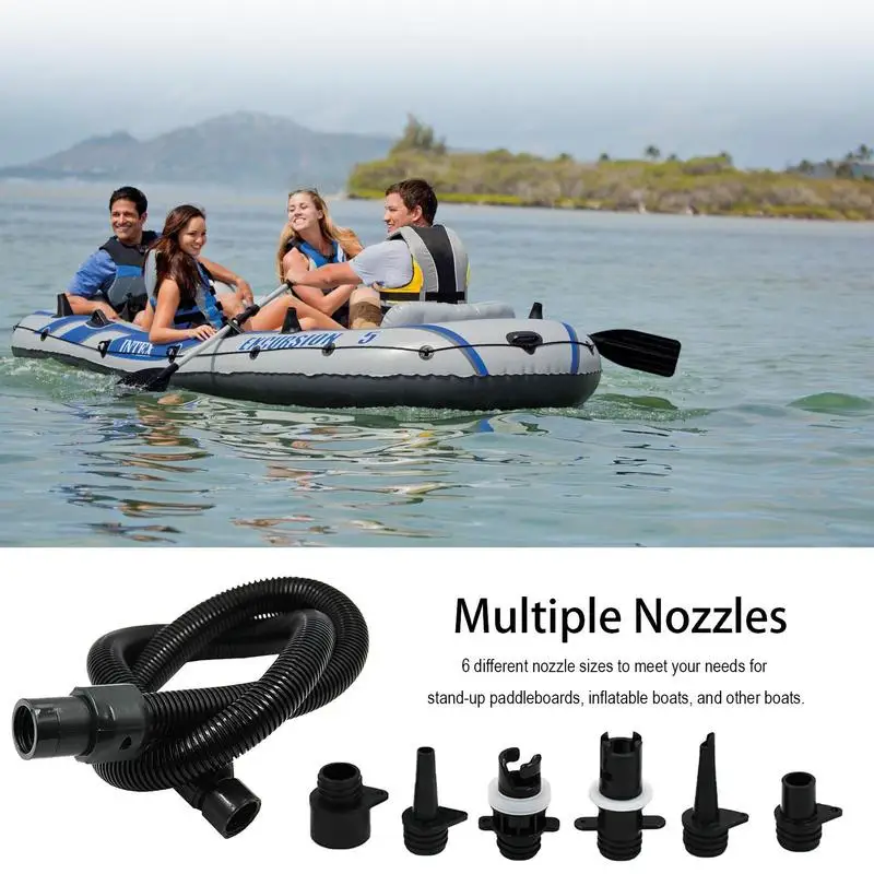 Inflatable Pump Extension Tube Inflatable Pump Air Hose Kit SUPs Inflation Tube With 6 Nozzles For Water Sports Pool Kayak Raft