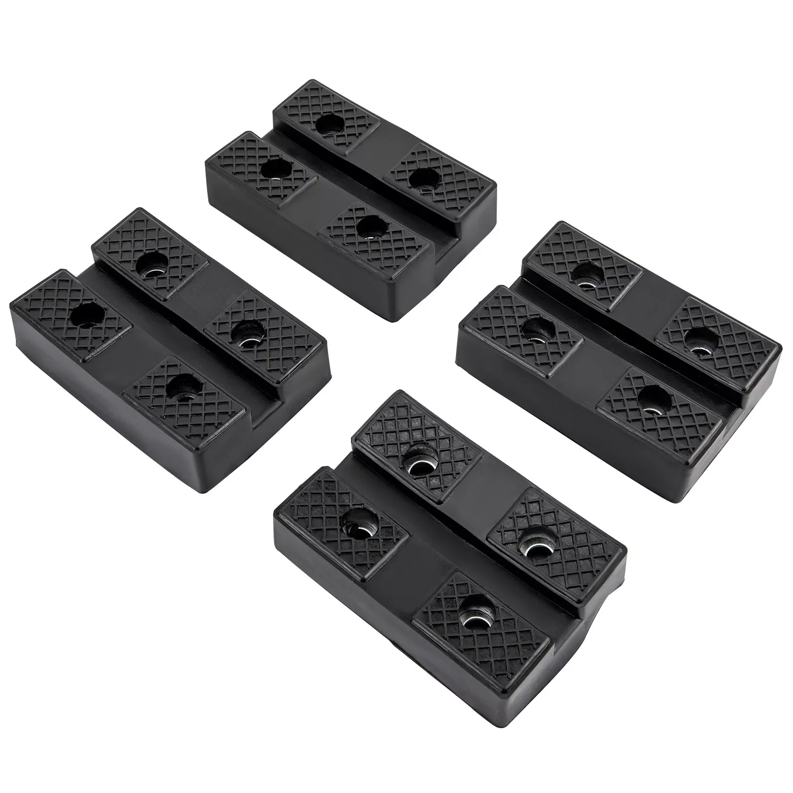 4 Pcs Rectangular Rubber Arm Pads Lift Pad Heavy Duty Auto Lift Car Truck Hoist Four-hole Lift Rubber Mat