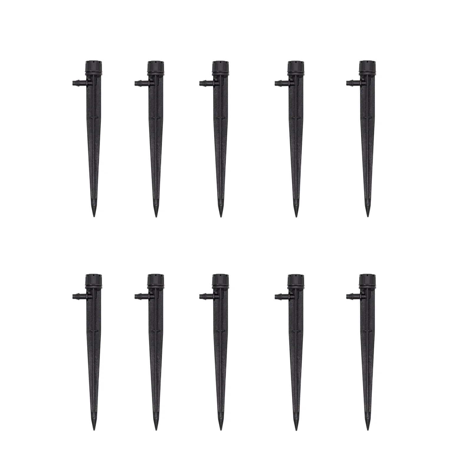 Adjustable Black Drip Irrigation Nozzle with 8 Watering Holes 13cm Size for Outdoor Gardens Potted Plants and Nursery Use