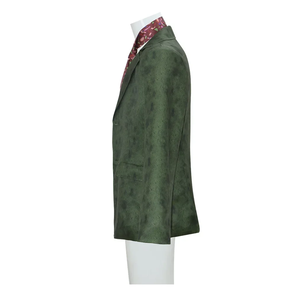 

Men's Anime Disco Elysium Harrier Du Bois Cosplay Costume Green Coat with Tie 2026 Halloween Carnival Party Jacket Suit