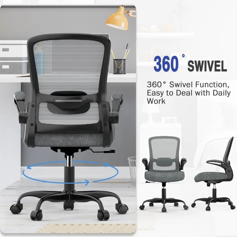 Office Chair, Ergonomic Adjustable Lumbar Support, High Back Mesh Computer Chair