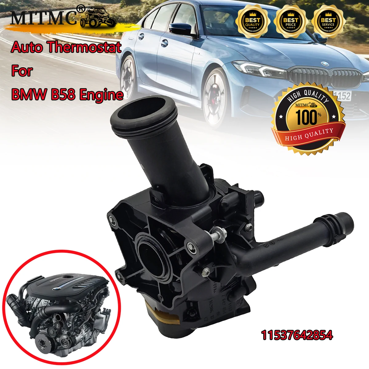 High Quality Auto Thermostat For BMW B58 Engine Cars Accessories11537642854
