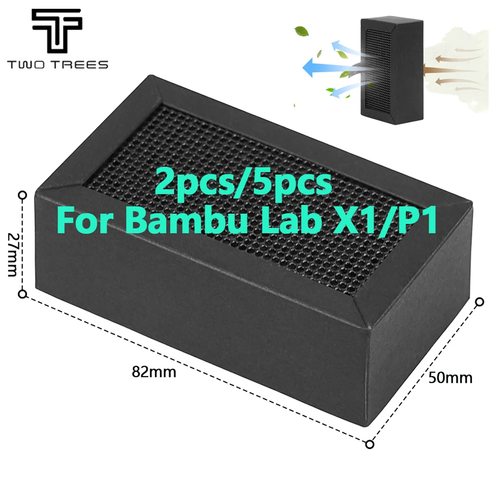 1/2/5Pcs Bambu Lab P1 X1 Activated Carbon Filter Air purifier Filter Replacement For Bambu Lab X1 X1C P1P P1S 3D Printer Parts