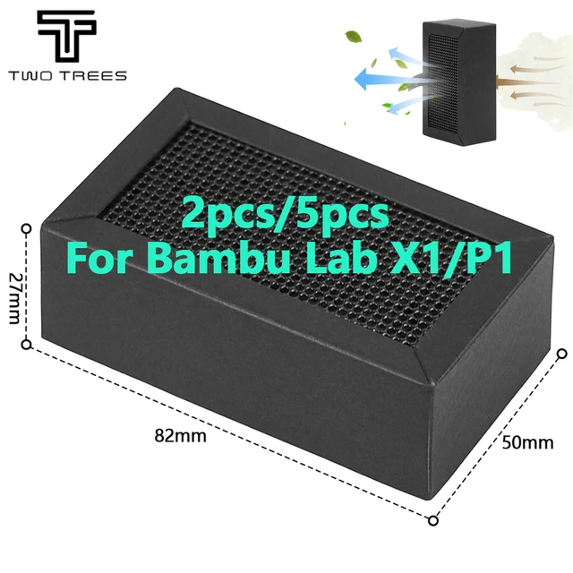 1/2/5szt Do Bambu Lab P1 X1 Filtr powietrza z węglem aktywnym Oczyszczacz Filtr Zamiennik Do Bambu Lab X1 X1C P1P P1S Drukarka 3D