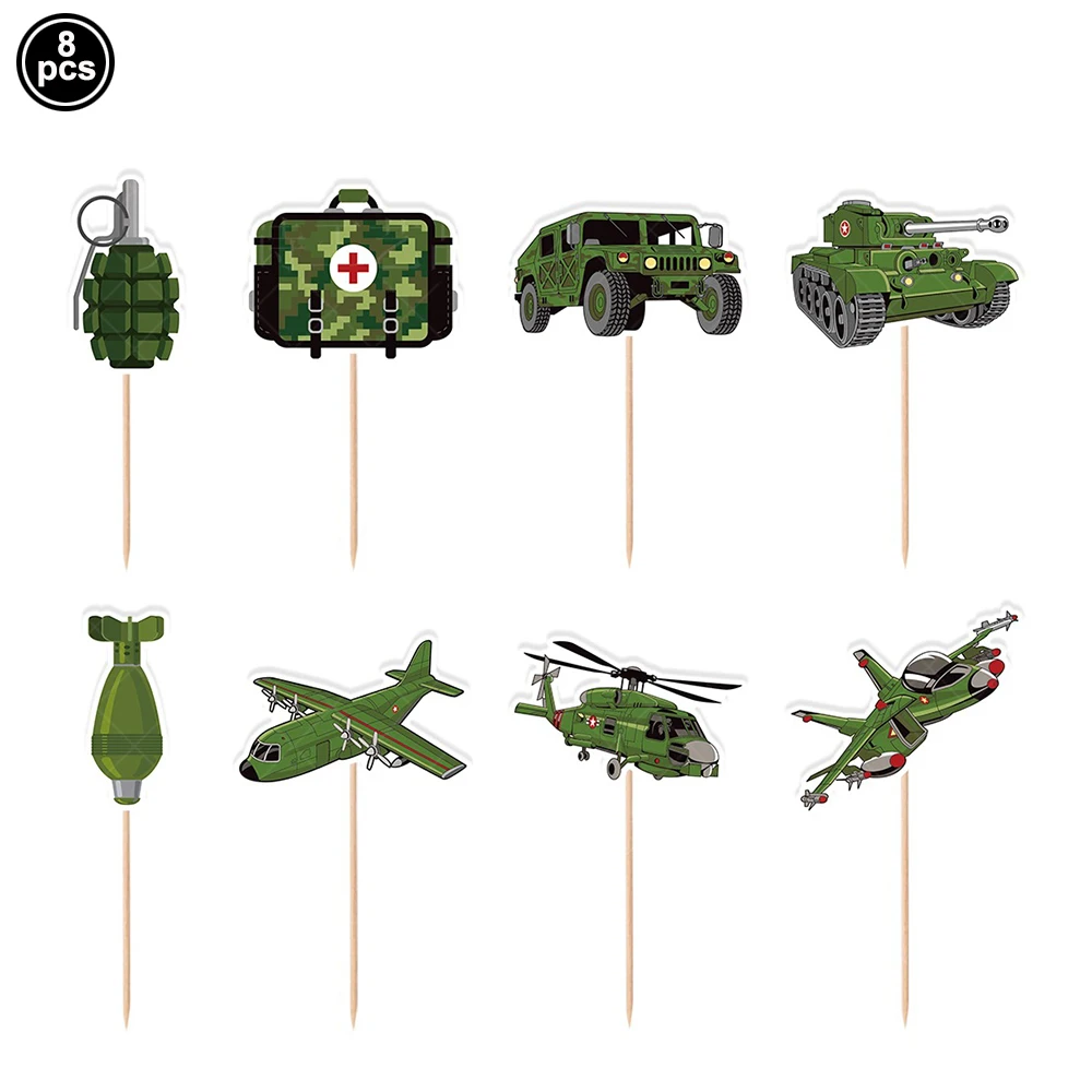 Camo Birthday Party Balloons Tank Missile Gun Inflatable Balloons Hanging Swrils  Army Military Birthday Party Decorations