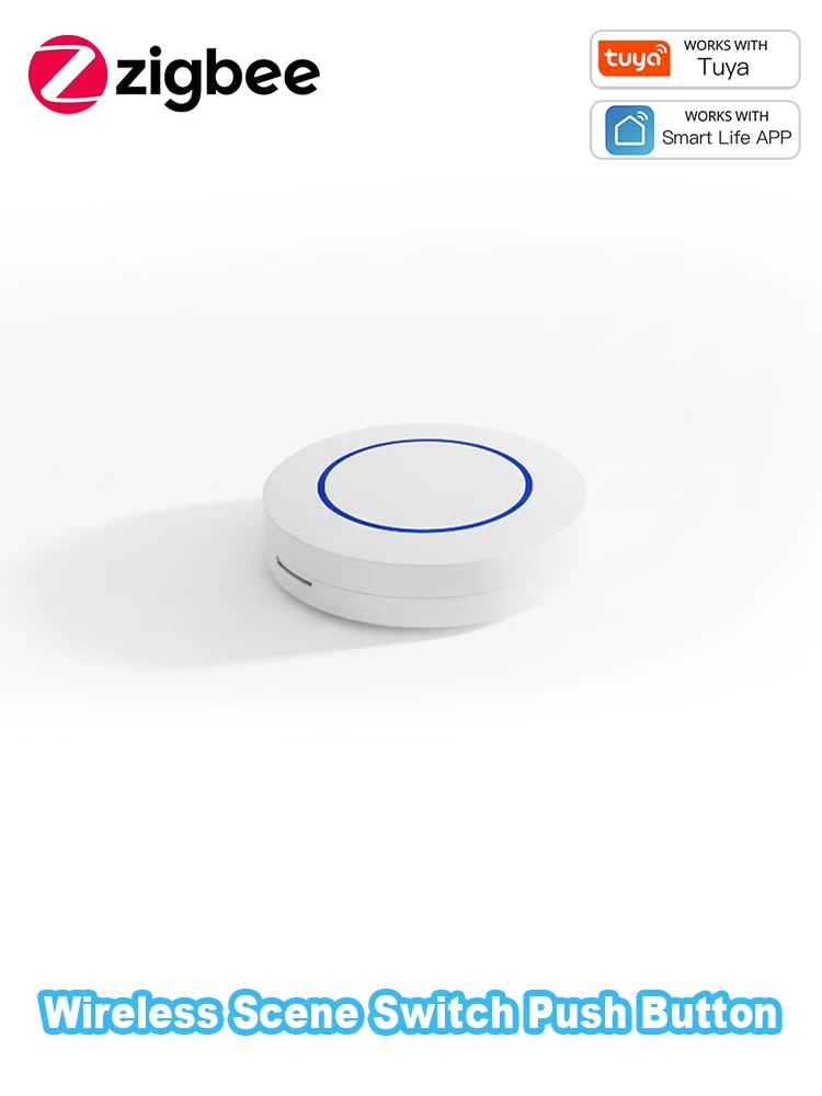 Tuya ZigBee Wireless Push Button Smart Scene Switch Controller Automatisierung Szenario Linkage mit Tuya-Geräten Benötigen Sie ein Zigbee Gateway