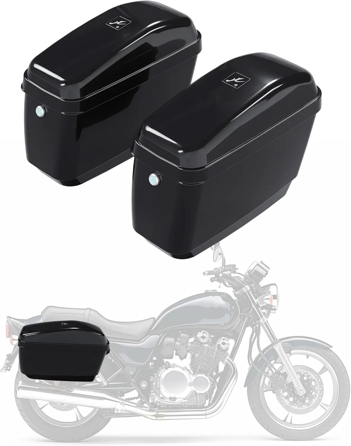 45L Motorcycle Hard Saddle Bags W/Lock Compatible with Honda Shadow