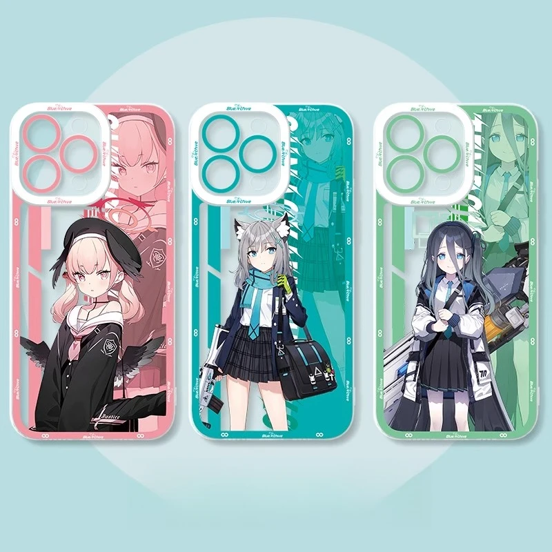 

Синий архивный чехол для телефона для Iphone 17, 16, 15, 14, 13, 12, 11 Pro Max Plus Air Mini Shimoe Sunaōkami Shiroko Tendou Arisu Cover