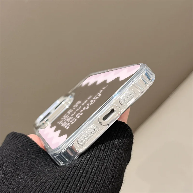 Fashion Letter Mirror Phone Case For iPhone 11 Case iPhone 14 15 16 Pro Plus 12 13 Pro Max X XS Shockproof Soft Back Cover funda