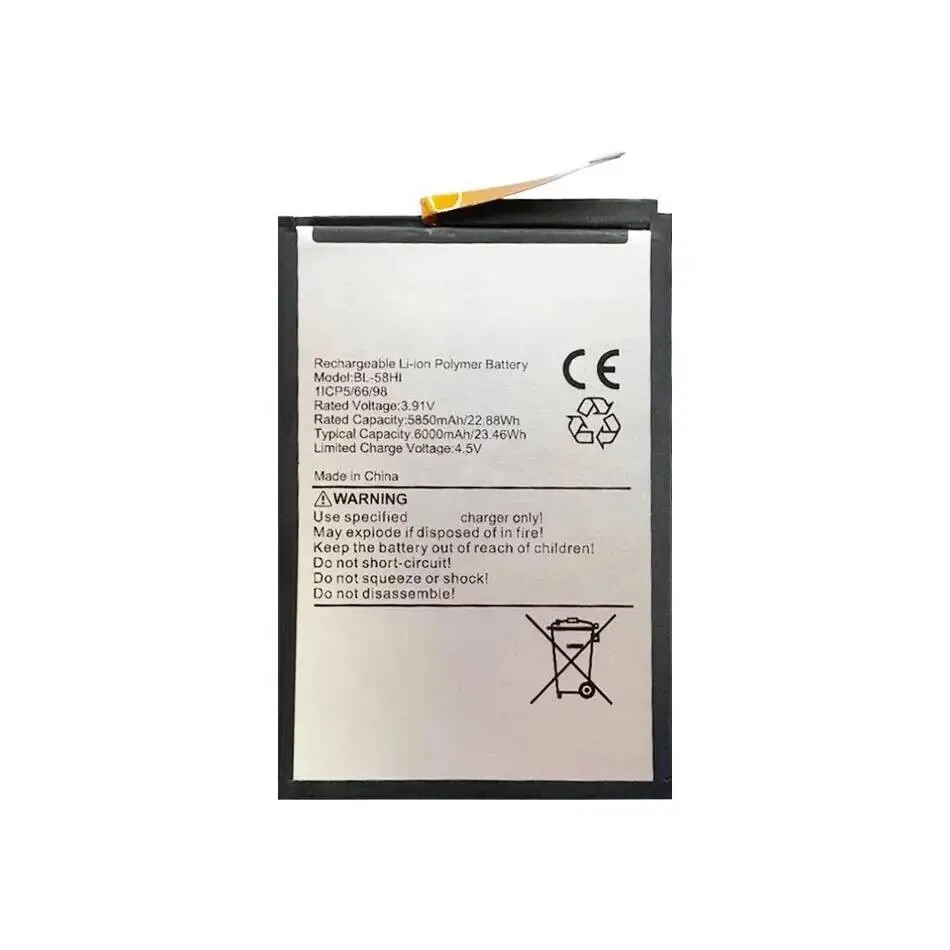 แบตเตอรี่โทรศัพท์มือถือความจุสูง 6000 มิลลิแอมป์ สำหรับ Itel BL-58HI ประสิทธิภาพสูง