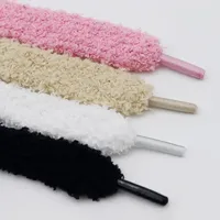 Trendy Coolstring 15mm Wide Flat Plush Towel Shoelaces Big Fat Fluffy Fuzzy Design Perfect for Women Casual Sneakers Lady Shoes