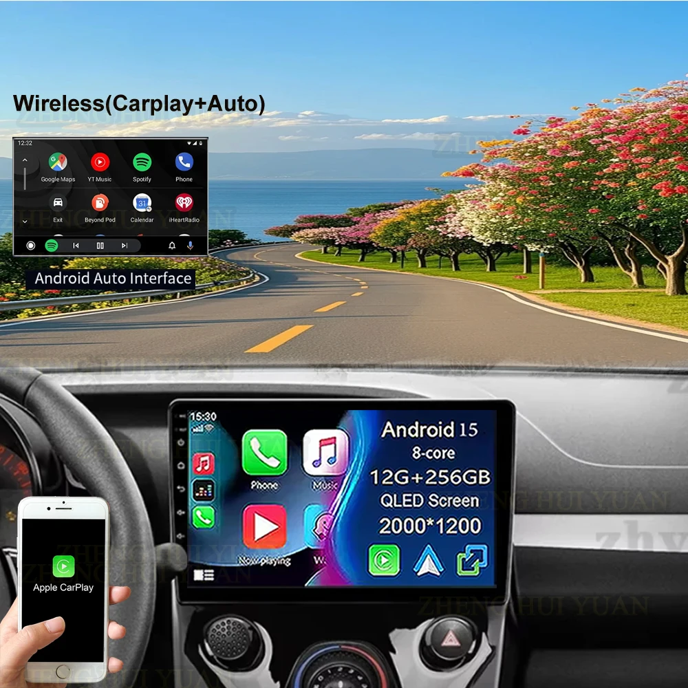 For Toyota Aygo / Peugeot 108 / Citroen C1 2014+ Android 15 CarPlay Auto Car Radio Multimedia Video Player GPS Navigation
