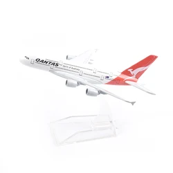 JASON TUTU 16cm Qantas Airbus A380 Aircraft Model Diecast Metal Model Airplanes 1:400 Metal A380 Plane Airplane Model Toy Gift