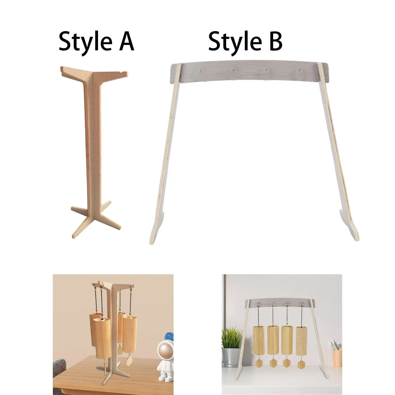 Chime Stand Wind Chime Wood Stand Wooden Easy to Assemble, Gong Target Stand, Chime Holder for Tabletop Tea Room Meditation