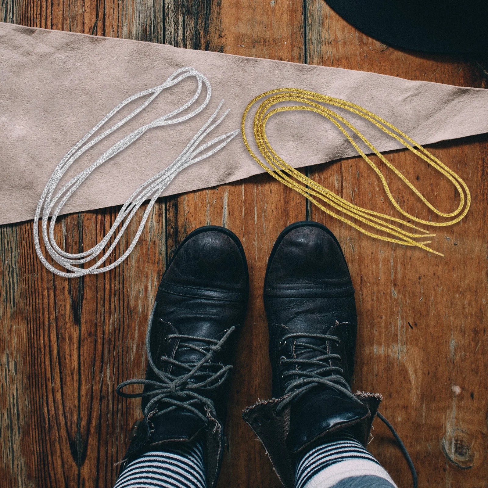 

4Pairs Metal Wire Shoe Laces Durable Thick Rope Replacement Shoe Laces for Sneakers Boots Men Women Shoelaces for Sneakers