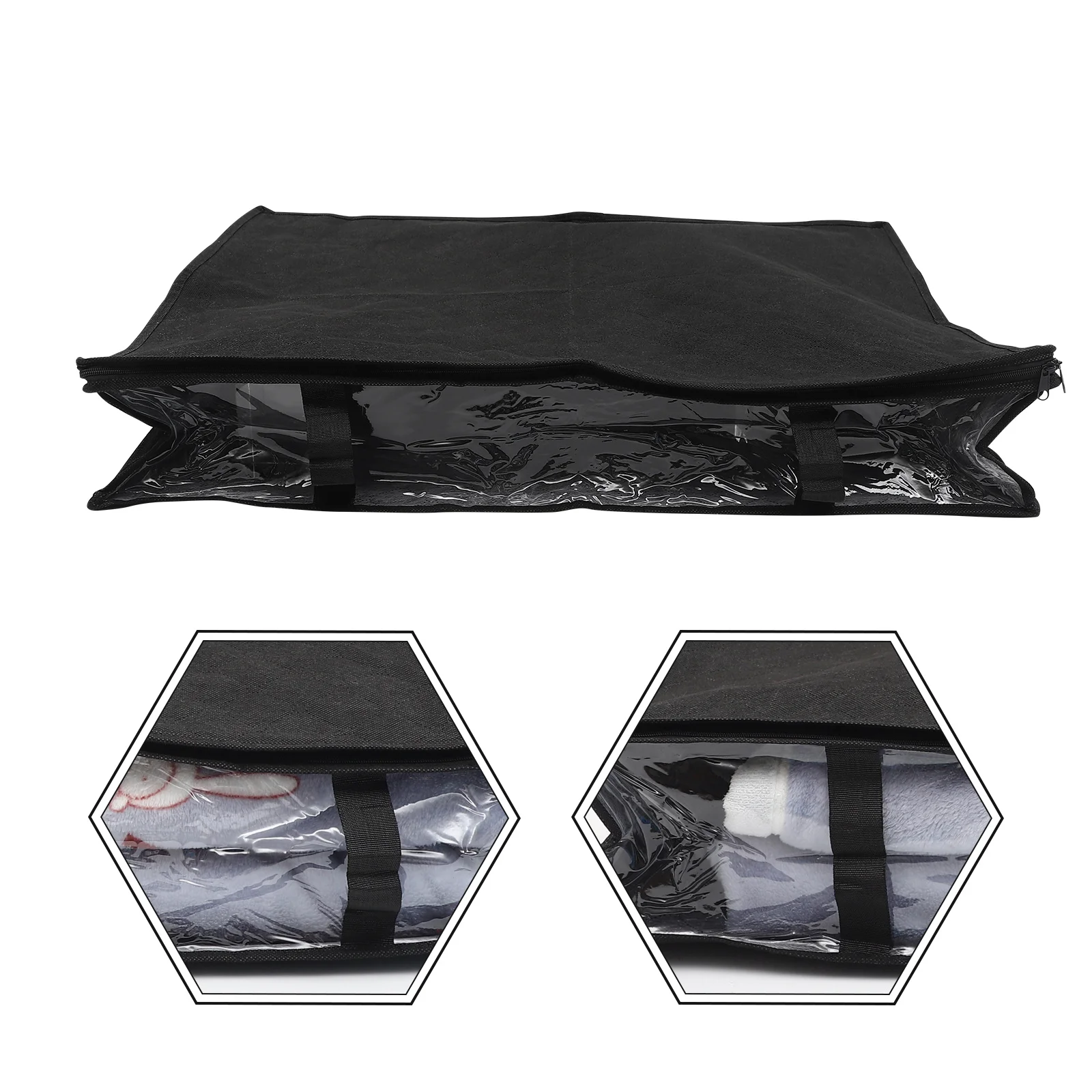 

Clothes Storage Bin Foldable Basket Underbed Organizer Non-Woven Fabric Large Capacity Washable Practical Home Bedroom