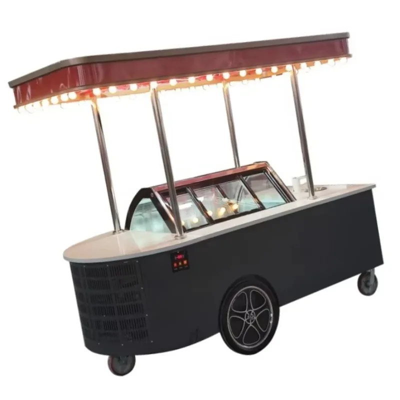 

Ice Cream Cart Fruit Snack Food Truck Mobile Restaurant 4m Mobile Food Trailer Mini for Sale