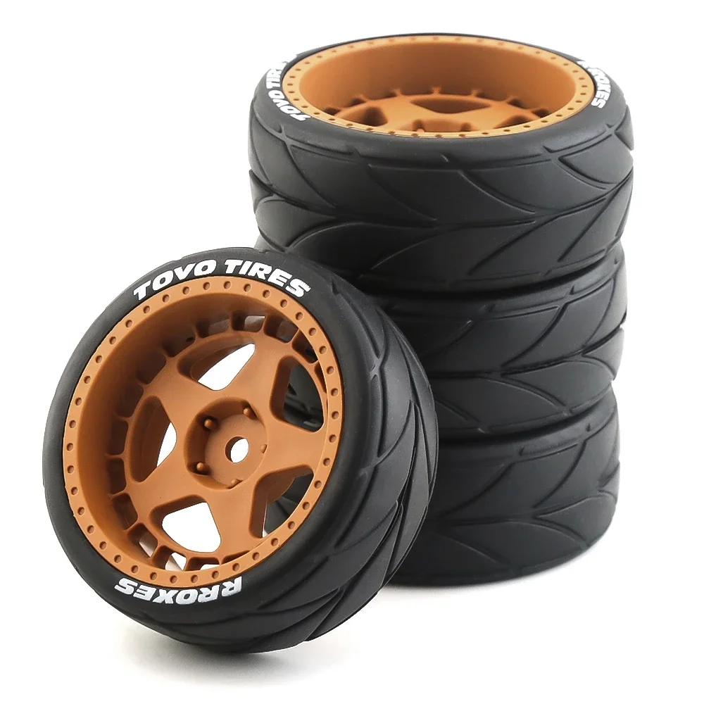 1/10 4PCS 65mm Hard Drift Tire RC Drift Car On Road Touring Racing Car Tyre Wheel for Tamiya TT01 TT02 XV01 PTG-2 Kyosho HPI HSP