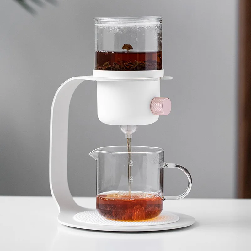 

Japanese style glass tea making pot, modern flower tea pot, drip filter type freshly ground coffee pot