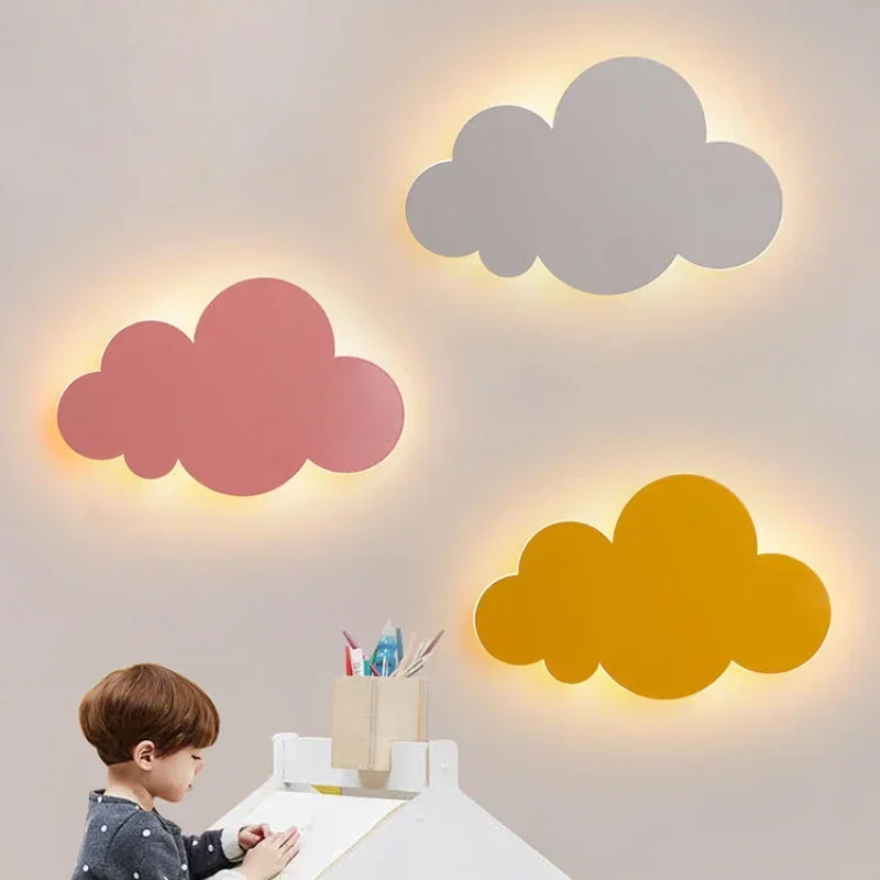 lampada de parede nordica kinderamer nuvem criativa dos desenhos animados decoracao do quarto das criancas luzes led menino menina cabeceira bonito luz decorativa 01