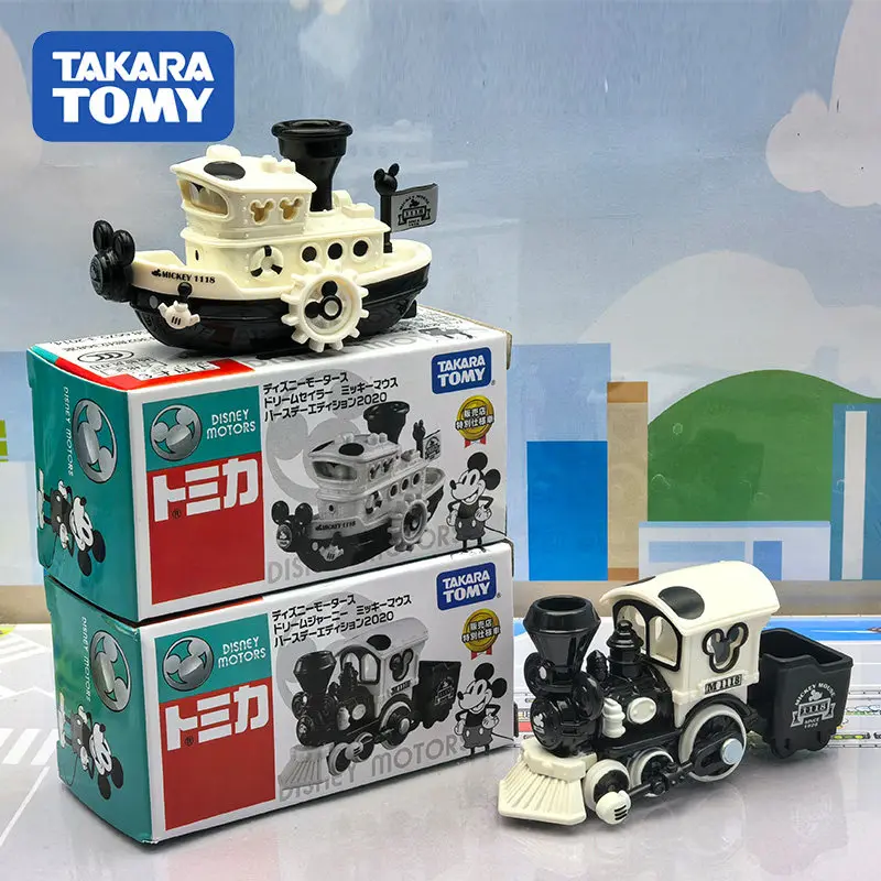 sej-exclusivo-dream-tomica-disney-motors-sailor-mickey-edicao-de-aniversario-miniatura-de-navio-a-vapor-colecionavel