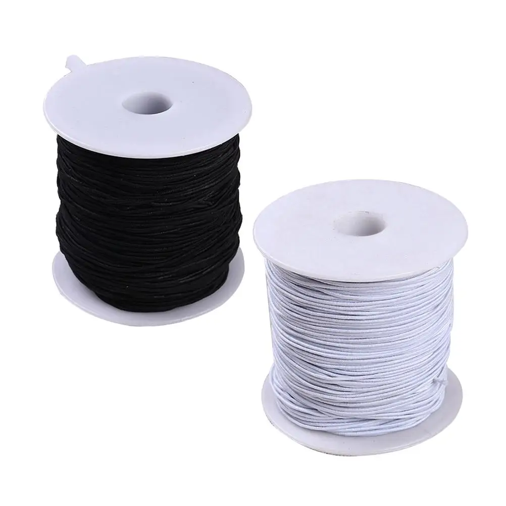 

2 Pcs Elastic Cord 100m White Black Polypropylene Thread for Jewelry Beads Bracelet Necklace DIY Storage Spool
