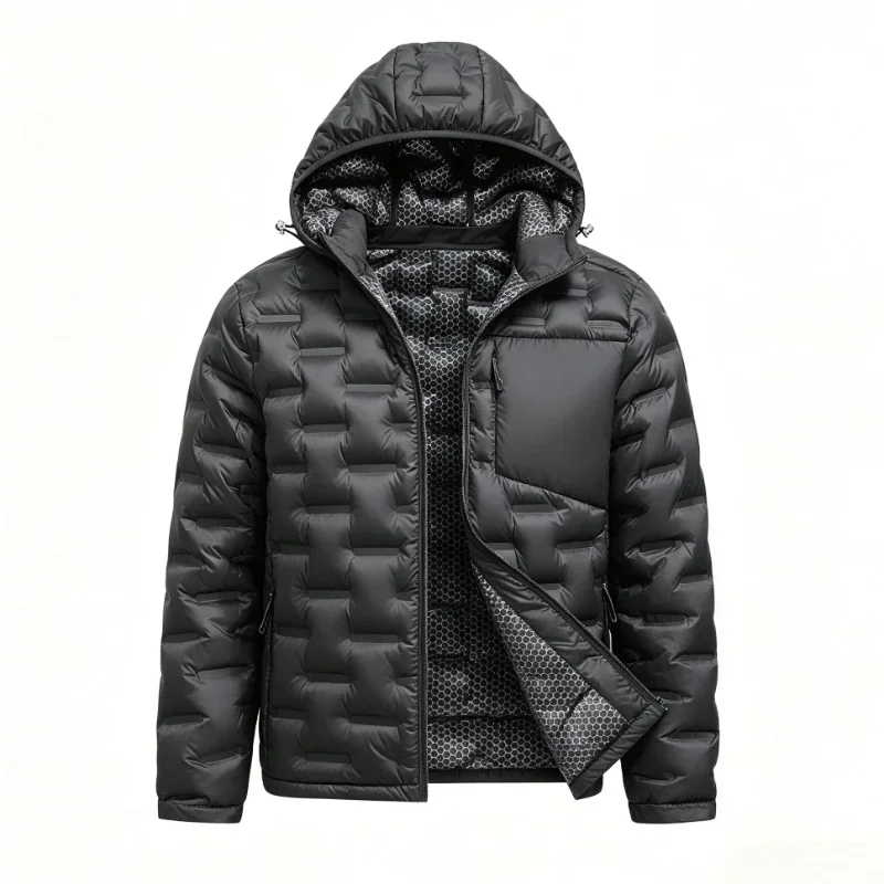 Men Windproof Pleated Padded Jackets Brand Classical Warm Winter Down Coat Male Parkas Graphene Self-heating Puffer Jacket