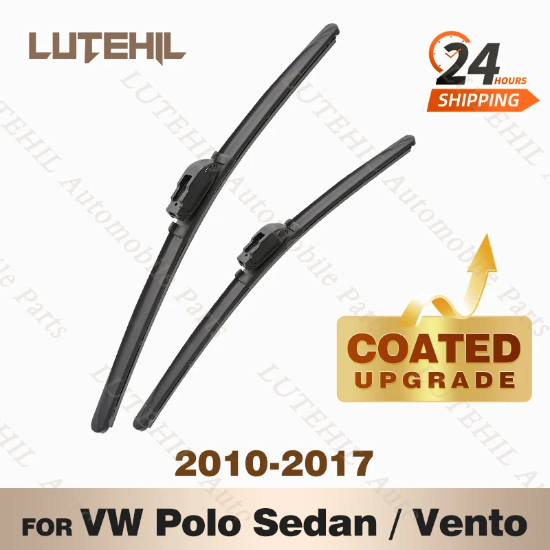 

LUTEHIL's Silicone Front Wiper Set For VW Polo Sedan / Vento 2010 - 2017 2011 2012 2013 coated windshield wiper blade 24"+16"