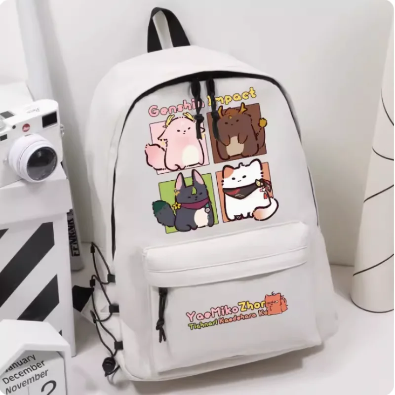 

Anime Genshin Impact Yae Miko Zhongli Cartoon Bag Women Man Fashion Leisure Teenagers Student Backpack Handbag B208