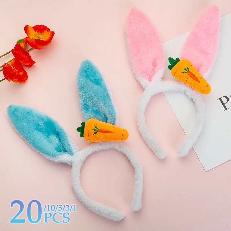 

1-20PCS Cute Easter Rabbit Ear Headband Prop Adult Kids Bunny Plush Hairband Easter Party Decoration for Home Kid Birthday Gifts