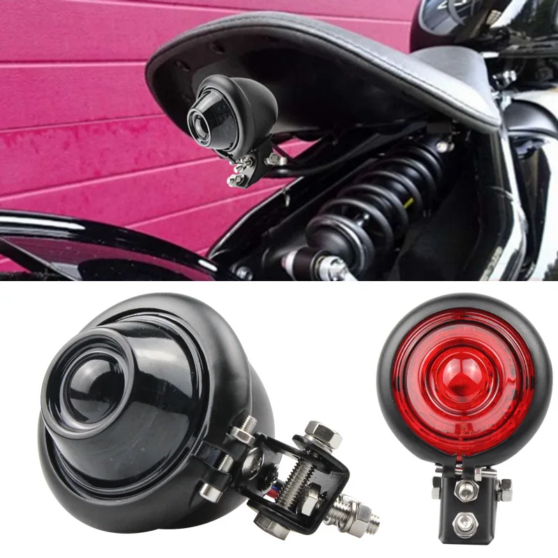 

Motorcycle Decorative Rear Light for Honda Yamaha Suzuki Loncin KTM Sym Racer Red/Black Universal Signal Modified Stop Lights