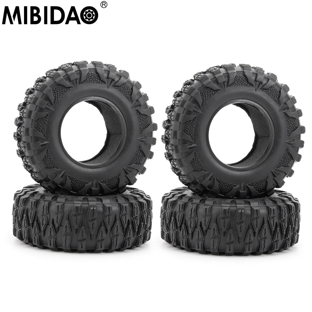 

MIBIDAO 4Pcs 2.2" Wheel Tires 120mm Rubber Rocks Tyres For 1/10 Axial SCX10 90046 TRX4 D90 Wraith RC Crawler Car