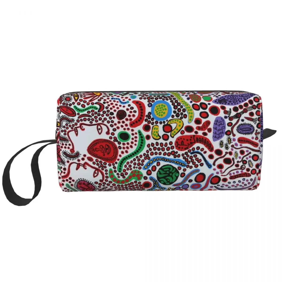 Custom Yayoi Kusama Abstract Face Toiletry Bag Women Makeup Cosmetic Organizer Ladies Beauty Storage Dopp Kit Box