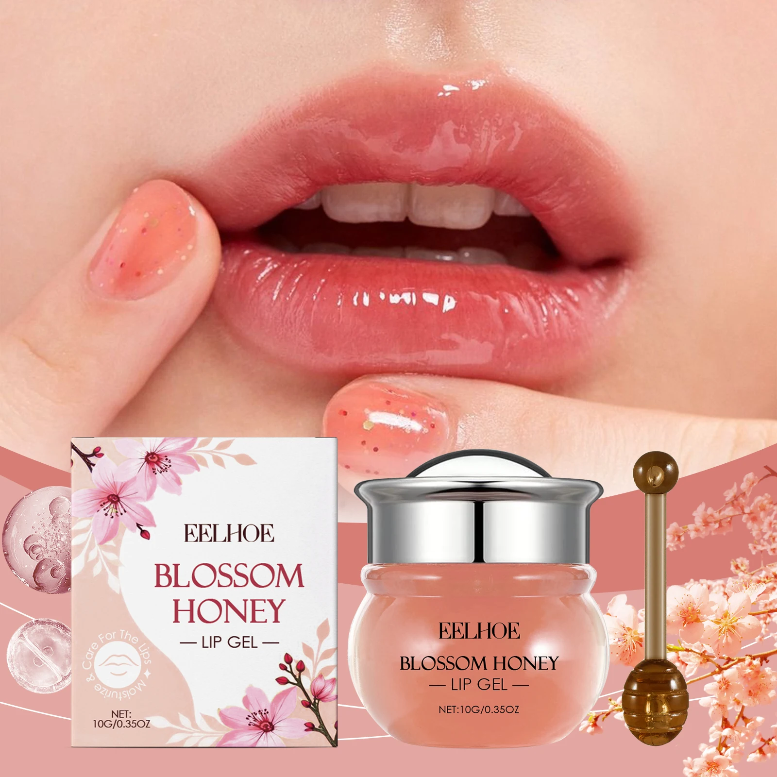 

Гель для губ Cherry Blossom, увлажняющий медовое желе, гладкая линия губ, бальзам для губ, отшелушивающий гель для удаления омертвевшей кожи