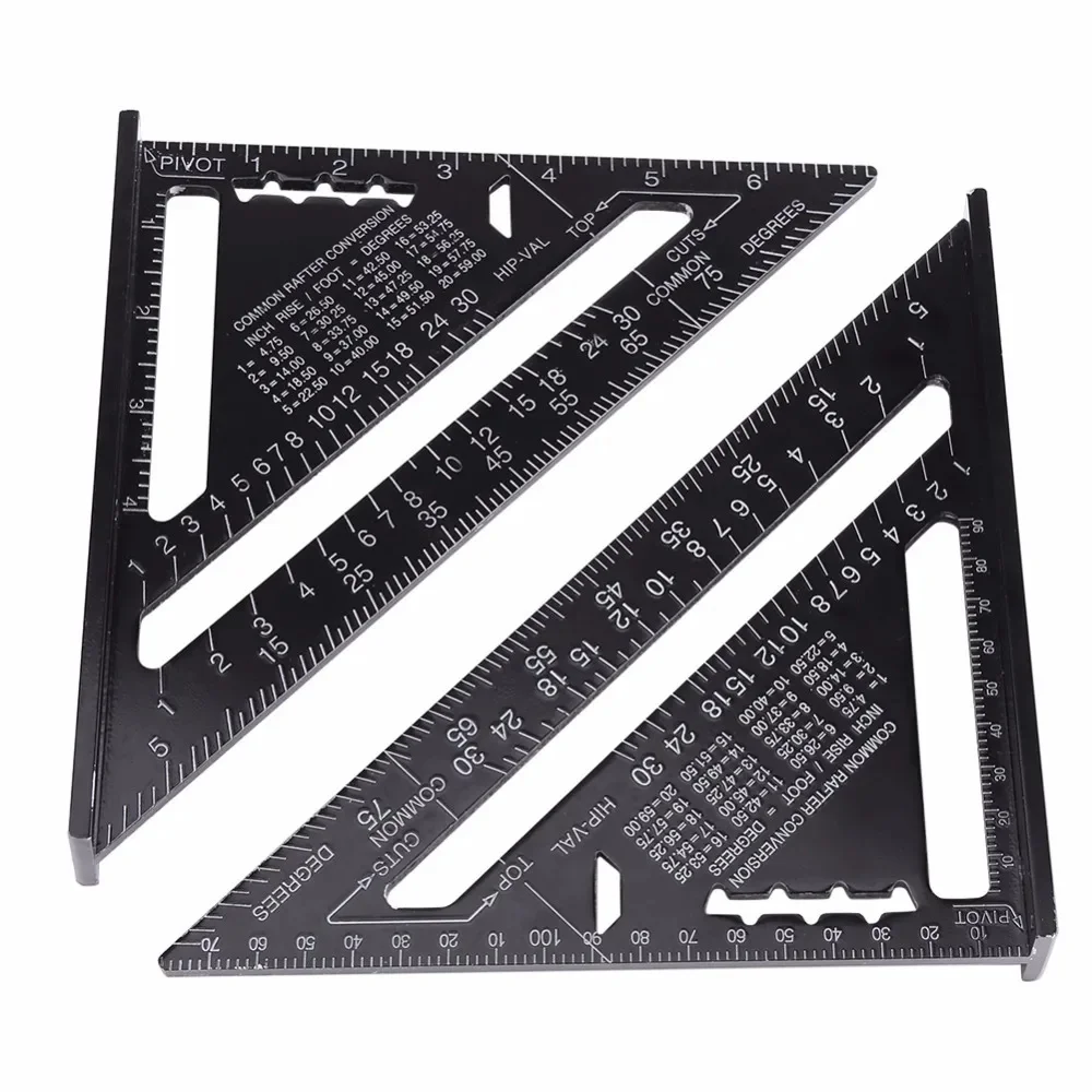 Aluminum Alloy Triangle Ruler Gauges Speed Protractor Percision Measurement Tool Miter Carpenter Line Scriber Saw Guide 7\'\'/12\