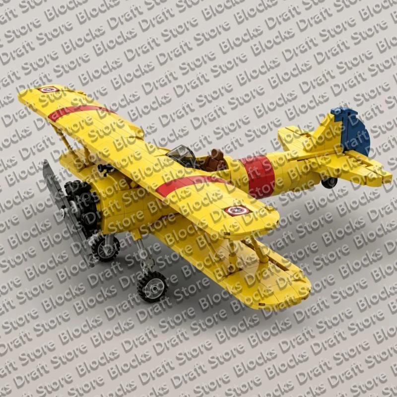 Old Propeller Aerobatic Plane Model MOC Building Bricks War Equipment Modular Technology Gift Holiday Assemble Toy Display QWERT