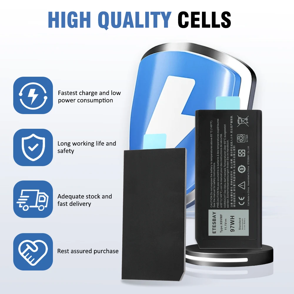 ETESBAY-Batterie d'ordinateur portable X8VWF pour Dell Latitude 14, robuste, 5404, 5414, E5sediExtreme, 7404, 7414, E7sediSeries, 4XKN5, DKNKD, P45G, P46G