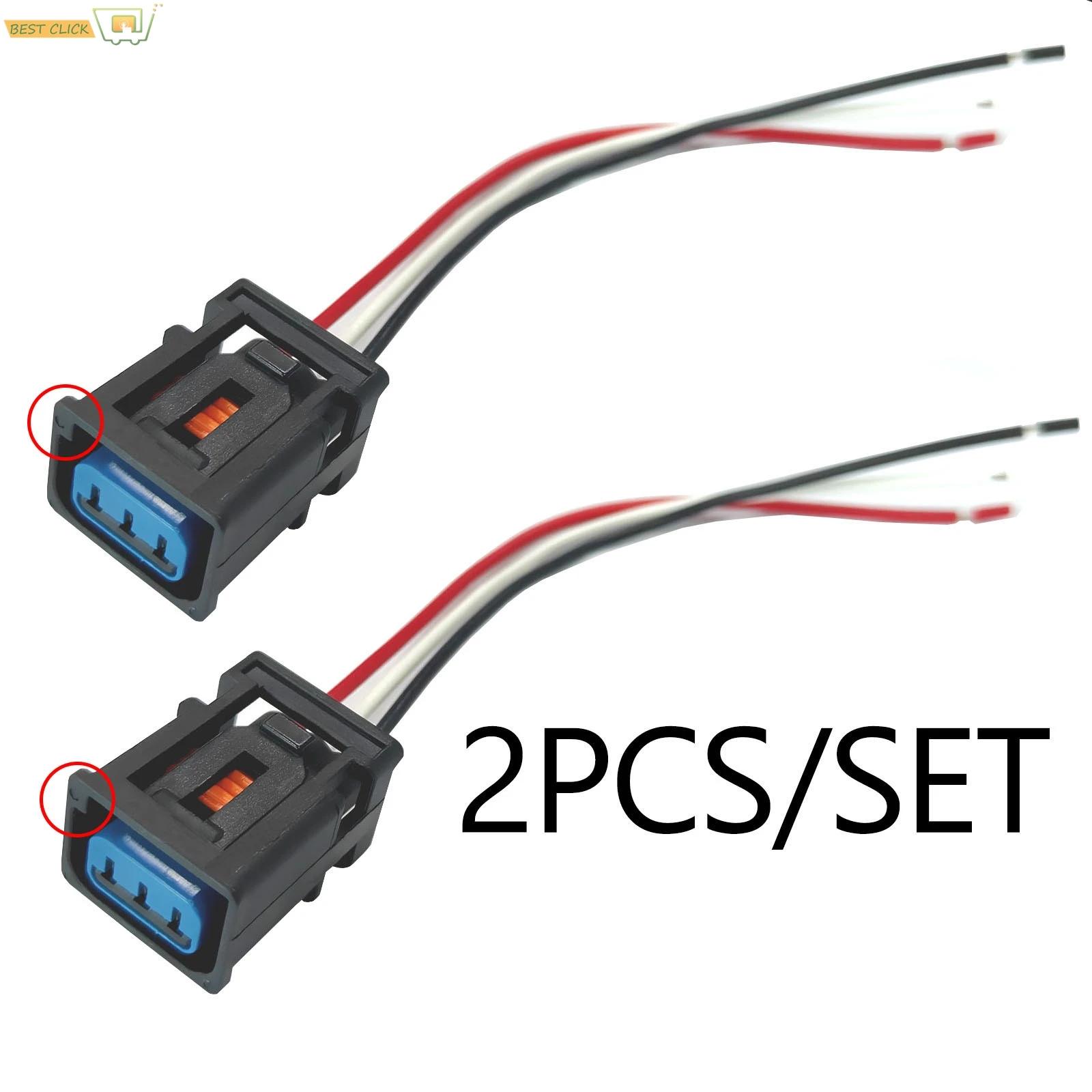 2X 3-Pin Ignition Coil Connector 1W7T-14A464-MA For Ford Focus Mazda 2 Volvo C30 S40 V50
