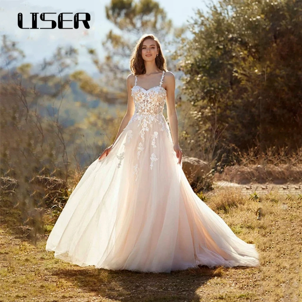 LISER Wedding Dress Charming A-line Sweetheart Buttons Appliques Sleeveless 2024 Bridal Gowns Custom Made