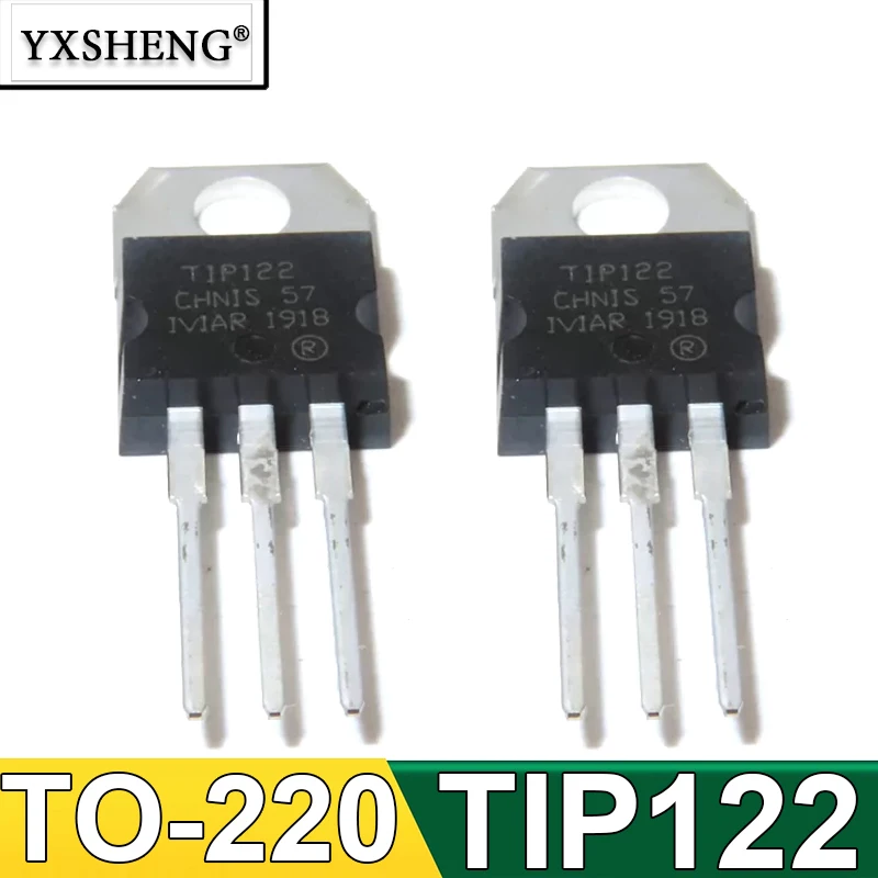 10PCS TIP122 Transistor de Potência Darlington TO-220 de Montagem em Placa (Through-hole)