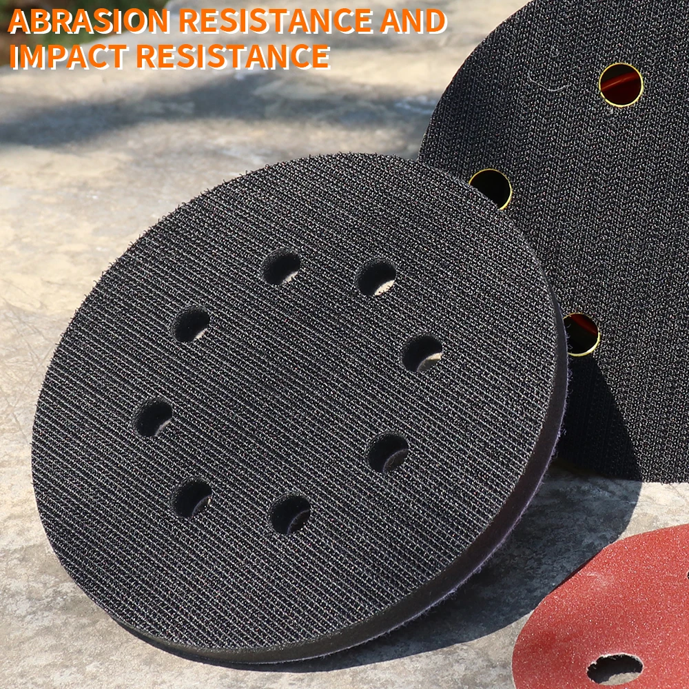 2 pezzi 5 pollici 8 fori tampone di interfaccia in spugna morbida per tamponi abrasivi dischi abrasivi Hook & Loop piastra di supporto per lucidatura superficiale irregolare