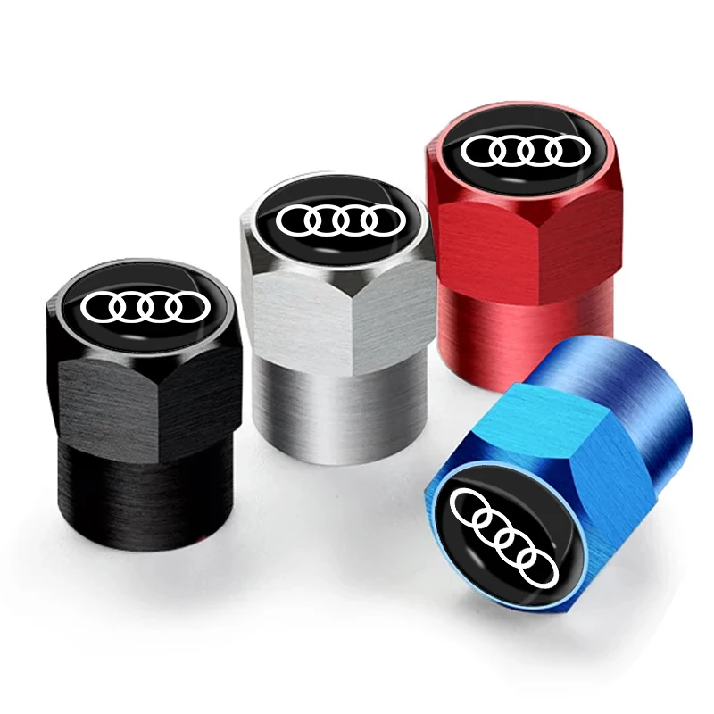 4Pcs/Set Car Wheel Tire Valve Caps Metal Stem Cover For Audi A1 A3 A4 A5 A6 A7 A8 Q3 Q5 Q7 TT Sline RS SQ5 SQ7 S1 S2 S3 S4 S6 S8