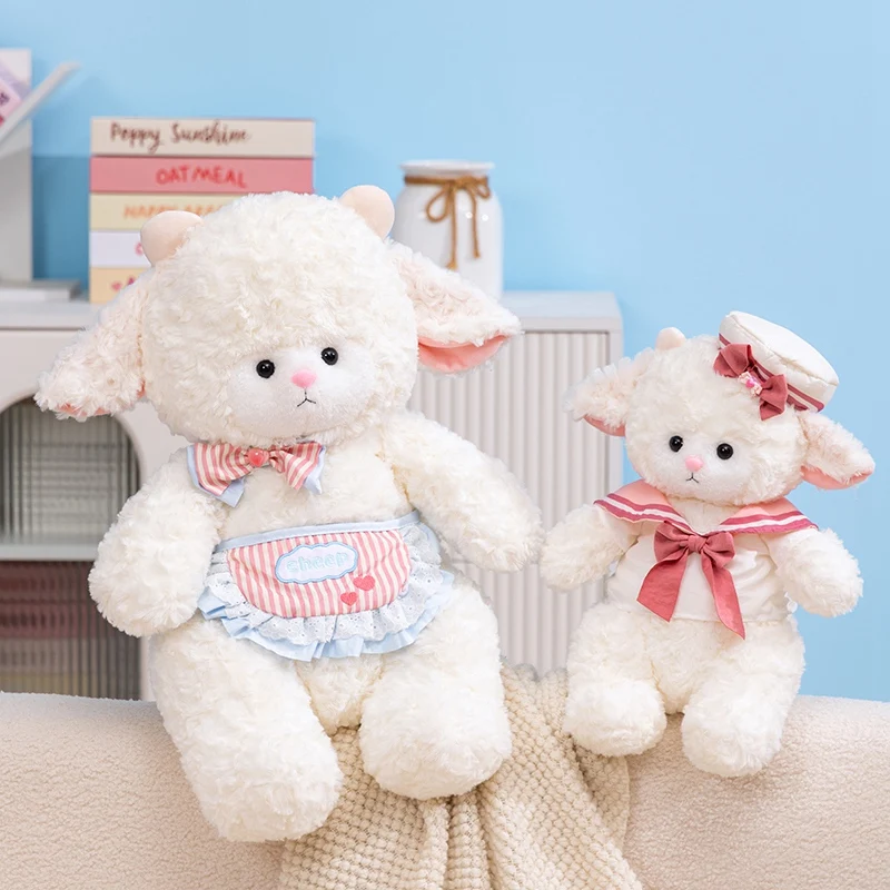 23-53cm Cute Cartoon Sailor Sheep Doll Soft Stuffed Animal Little Lamb Plush Toys Baby Accompany Sleeping Pillow for Girls Gift