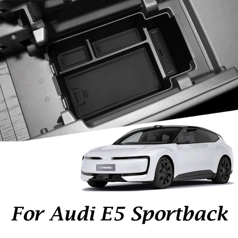 

Для Audi E5 Sportback 2026, ящик для хранения в подлокотнике, ящик для хранения с центральным управлением, модификация внутреннего украшения