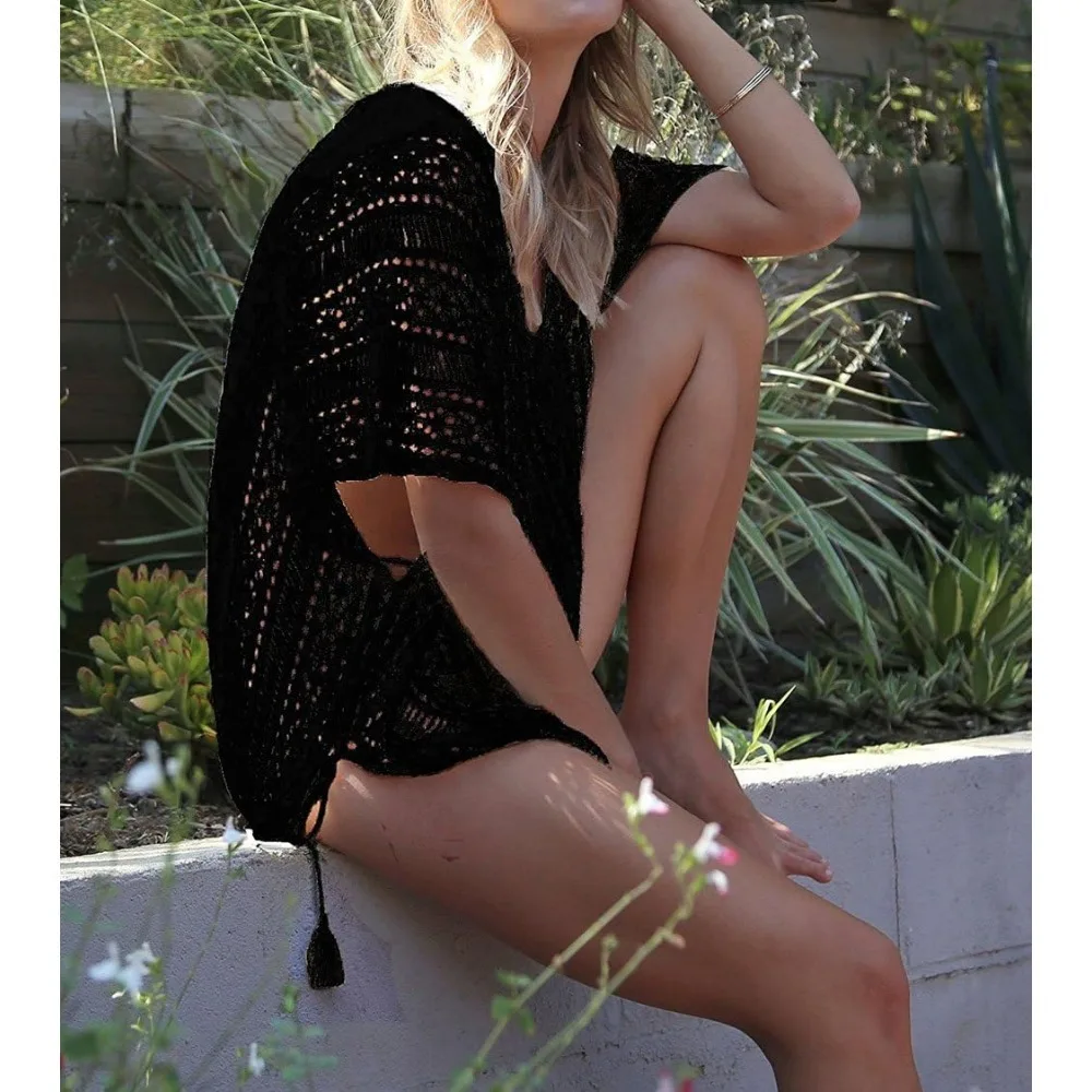 Maiô feminino de verão, biquíni, saída de banho, crochê