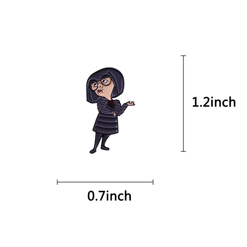 The Increedibles Weird Fashion Designer EEdna E Mode Enamel Pin Brooch Badge jewelry Best Friend Gift