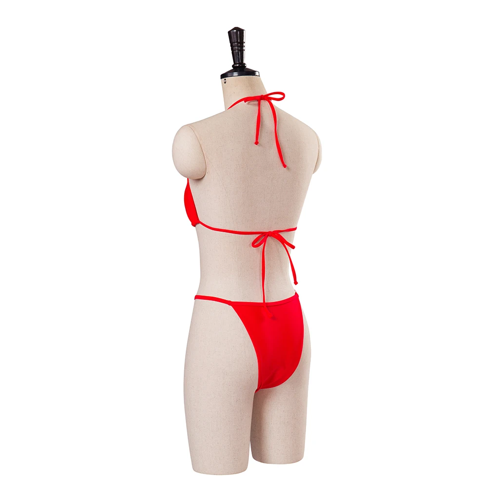 Pam and Tommy Cosplay Costume Pamela Anderson Red Halter Neck Bikini Baywatch Style Beach Wear Woman Swimwear Sexy Swimsuit